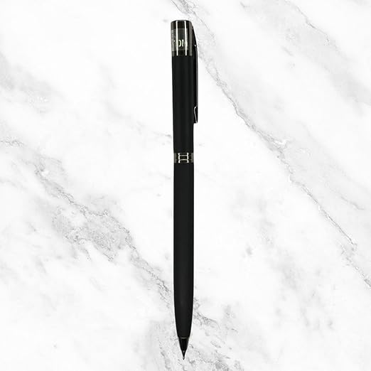 Black Body Ball Pen with Silver Clip – Twist Mechanism | Smooth Writing Blue Ink