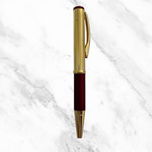 Metallic Glossy Gold and Maroon Mini Ball Pen – Dual Color Luxury Body with Gold Clip | Twist Mechanism | Blue Ink