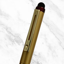 Metallic Glossy Maroon & Gold Dual Color Mini Ball Pen – Gold Clip | Twist Mechanism with Mobile Touch Tip | Blue Ink