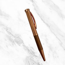 Metallic Glossy Rose Gold & Brown Dual‑Tone Mini Ball Pen – Diamond Twist Top | Blue Ink | Premium Stylish Writing Pen