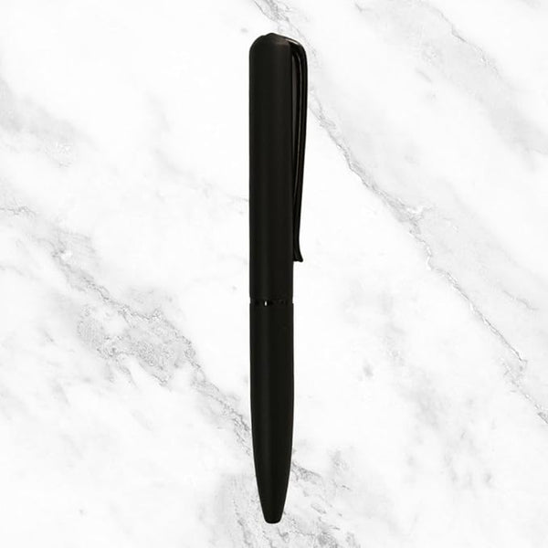 Matt Black Mini Ball Pen – Sleek Twist Mechanism with Elegant Black Clip | Compact Premium Design & Smooth Blue Ink