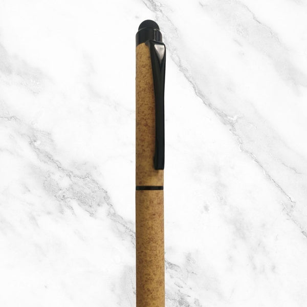 Wooden Color Mobile Touch Ball Pen with Black Clip – Twist Mechanism