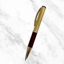 Metallic Glossy Gold and Maroon Mini Ball Pen – Dual Color Luxury Body with Gold Clip | Twist Mechanism | Blue Ink