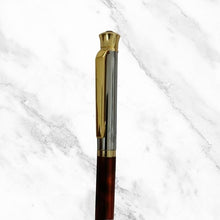 Metallic Glossy Designer Red & Silver Dual‑Tone Mini Ball Pen – Elegant Gold Clip & White Diamond Twist Top | Smooth Blue Ink Writing