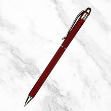 Metallic Red Mobile Touch Ball Pen with Silver Clip – Twist Mechanism | Smooth Writing with Glycer 0.6mm Blue Ink