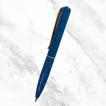 Metallic Glossy Designer Blue Mini Ball Pen with Gold Clip – Elegant Twist Mechanism & Premium Blue Ink