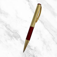 Metallic Glossy Gold & Red Dual-Tone Mini Ball Pen – Elegant Twist Mechanism with Gold Clip | Premium Blue Ink Writing