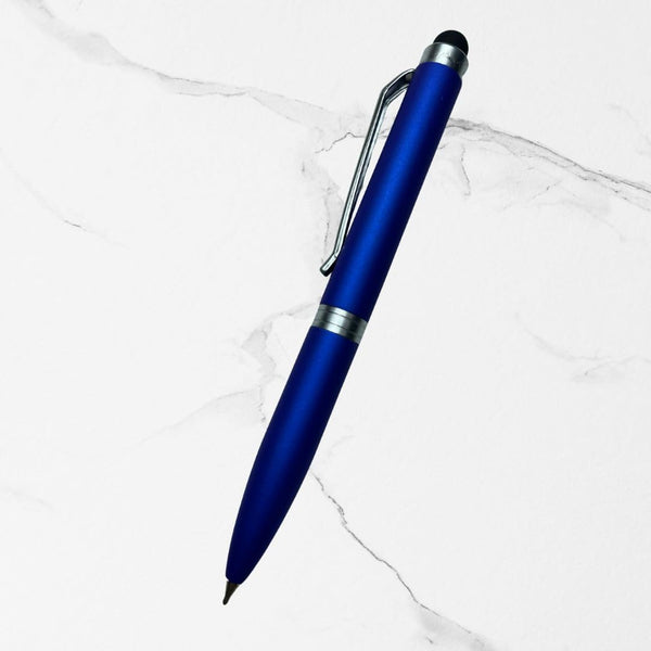 Stylus Matt Blue Mini Ball Pen with Silver Clip | Twist Mechanism