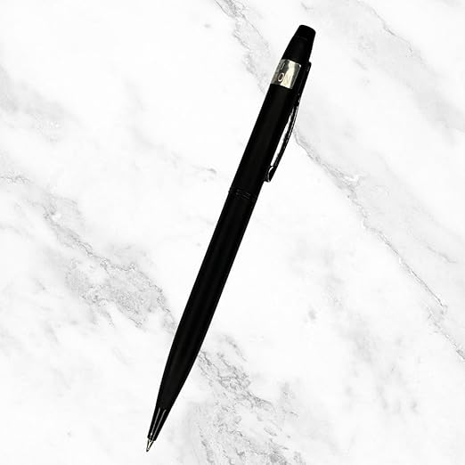Matte Black Color Body Twist Mechanism Ball Pen - With Glycer 0.6mm Refill Blue Ink