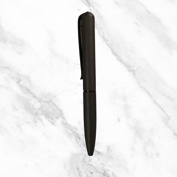 Matt Gunmetal Mini Ball Pen – Black Clip | Premium Twist Mechanism | Compact & Elegant Design | Smooth Blue Ink