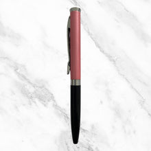 Matt Black and Pink Dual Color Mini Ball Pen – Silver Clip | Twist Mechanism | Smooth Blue Ink