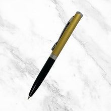 Matt Black & Yellow Dual Color Mini Ball Pen – Silver Clip | Twist Mechanism | Smooth Blue Ink | Stylish Compact Writing Tool