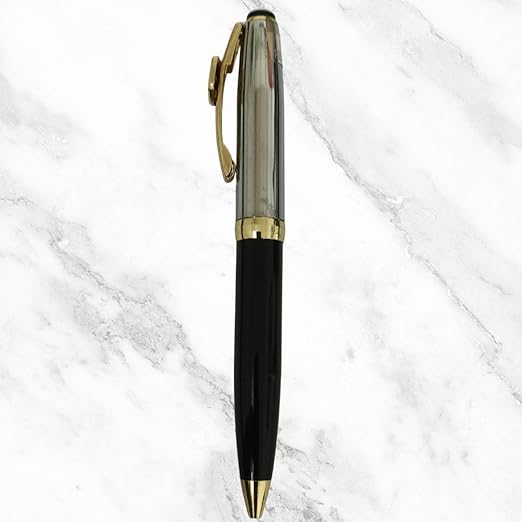 Advocate Logo Ball Pen – Black & Silver Premium Design | Smooth Writing with Glycer 0.6mm Blue Ink