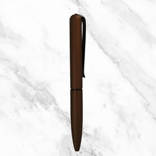 Matte Brown Mini Ball Pen with Black Clip | Twist Mechanism | Compact & Elegant Blue Ink Pen