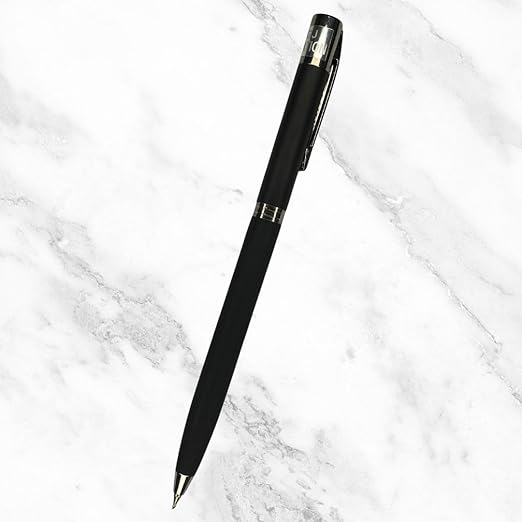 Black Body Ball Pen with Silver Clip – Twist Mechanism | Smooth Writing Blue Ink