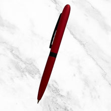 Matte Red Mini Ball Pen with Black Clip – Compact Twist Mechanism | Smooth Blue Ink Writing
