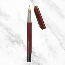 Metallic Red Ball Pen with Gold Clip – Openable Mechanism | Smooth Writing Blue Ink