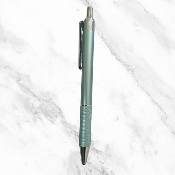 Sky Blue Metal Ball Pen - Elegant Grip & Click Action