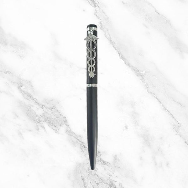 Black Body Ball Pen with Doctor Silver Clip – Twist Mechanism