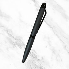 Matt Gunmetal Mini Ball Pen – Black Clip | Mobile Touch | Twist Mechanism | Smooth Blue Ink Writing