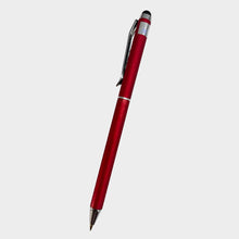Combo of 2 Stylus Twist Ball Pens – Grey & Red Finish | Twist Mechanism | 0.6mm Blue Ink | Touchscreen Compatible