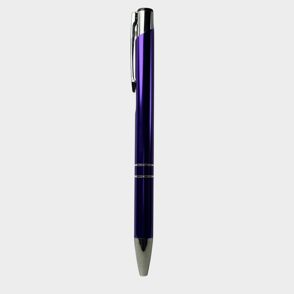 BallPen Bazaar Metallic Glossy Purple Body Ball Pen with Silver Clip | Click Mechanism | Smooth Blue Ink | Premium Metal Pen for Office, School & Gifting