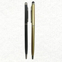 2-in-1 Capacitive Stylus Pen Combo – 1 Gold Body & 1 Black Body Ballpoint Pen | Smooth Writing | Blue Ink