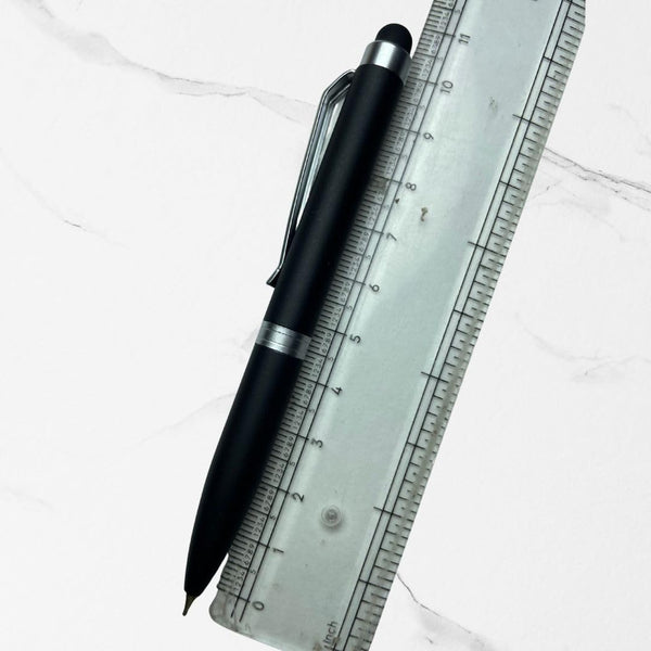 Stylus Matte Black Mini Ball Pen with Silver Clip | Twist Mechanism