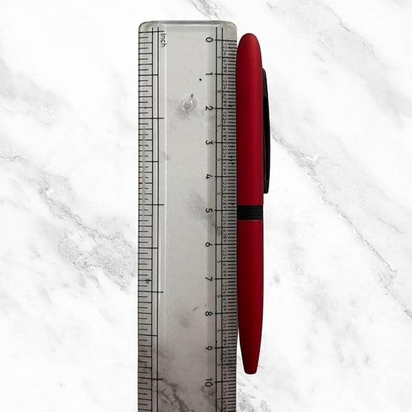 Matte Red Mini Ball Pen with Black Clip – Compact Twist Mechanism | Smooth Blue Ink Writing