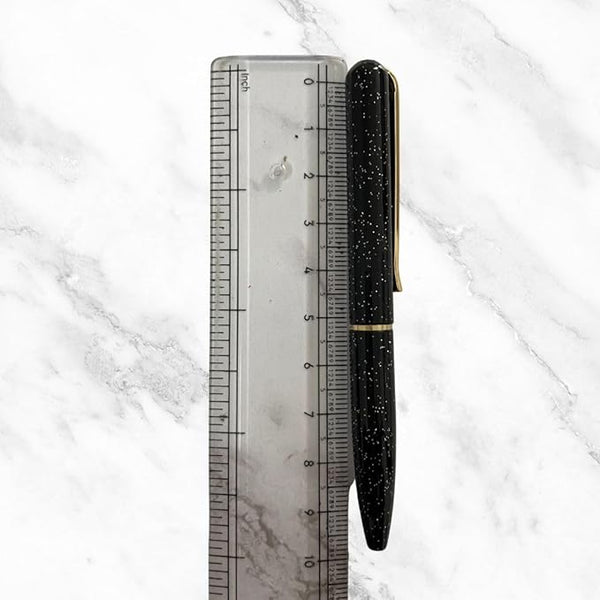 Metallic Glossy Designer Black Mini Ball Pen with Gold Clip – Elegant Twist Mechanism & Smooth Blue Ink