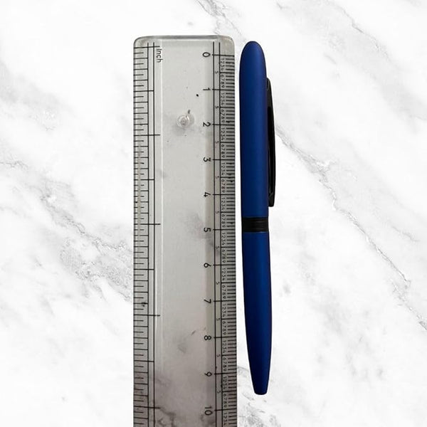 Matt Blue Mini Ball Pen – Black Clip | Twist Mechanism | Compact Design | Smooth Blue Ink