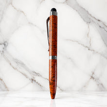 Ballpen Bazaar Stylus Metallic Glossy Designer Orange Mini Ball Pen with Silver Clip Twist Mechanism Blue Ink 1 Pen with 1 Extra Refill