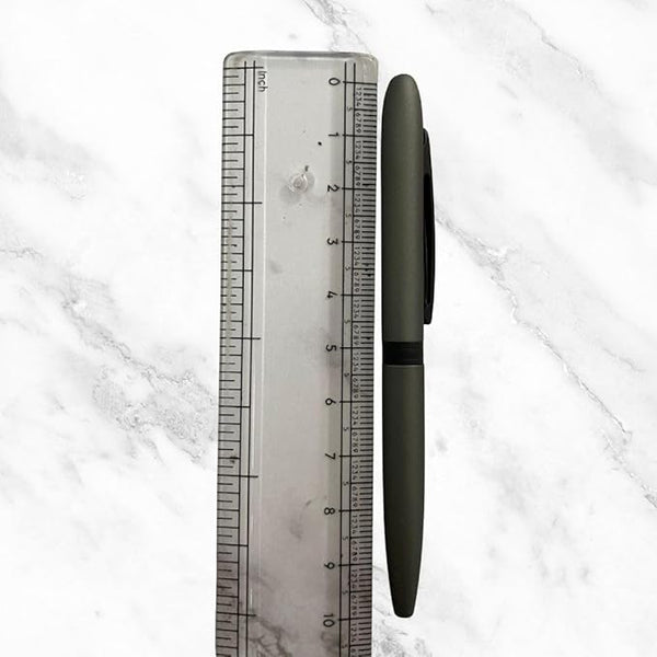 Matt Gunmetal Mini Ball Pen – Black Clip | Twist Mechanism | Blue Ink | Sleek & Portable Writing Tool