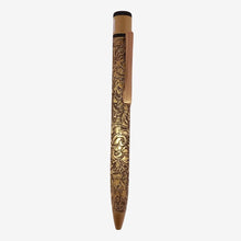 Metallic Glossy Gold Engraved Ball Pen – Premium Twist Pen for Men & Women | Smooth Blue Ink | Screw-Type Refill