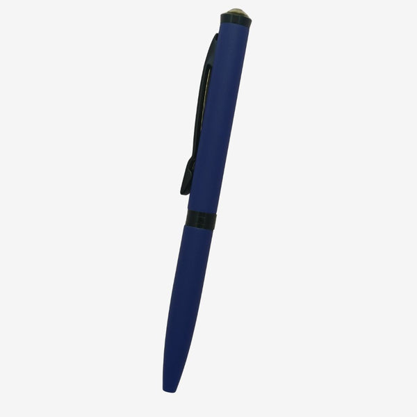 Matt Blue Diamond-Top Twist Ball Pen – Elegant Writing Pen for Men & Women | Mini-VT Refill | Blue Ink