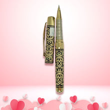 Metallic Glossy Designer Gold Ball Pen with Gold Designer Cap | Openable Mechanism | Blue Ink | Premium Valentine Gift Pen