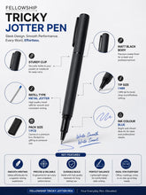 Ball Pen Bazaar Fellowship Matt Black Ball Pen with Black Cap | Back Press Click Openable Mechanism | Black Ink | 1 Pen + 1 Refill Free