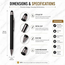 Ballpen Bazaar Set of 02 Stylus Matt Black Ball Pen with Silver Clip Click Mechanism Blue Ink | 2 Free Cross Type Refills | Metal Executive Pens