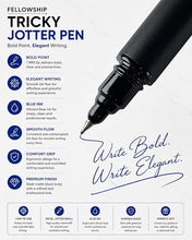 Ball Pen Bazaar Fellowship Matt Black Ball Pen with Black Cap | Back Press Click Openable Mechanism | Black Ink | 1 Pen + 1 Refill Free