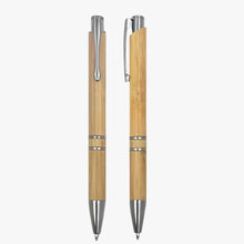 Set of 2 Wooden Colour Body with Silver Clip | Click Mechanism Ball Pen – Blue Ink