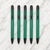 Ballpen Bazaar Matt Green Colour Body with Glossy Black Colour Clip Click Mechanism Ball Pen Set of 5 with 5 Extra Blue Ink Refills