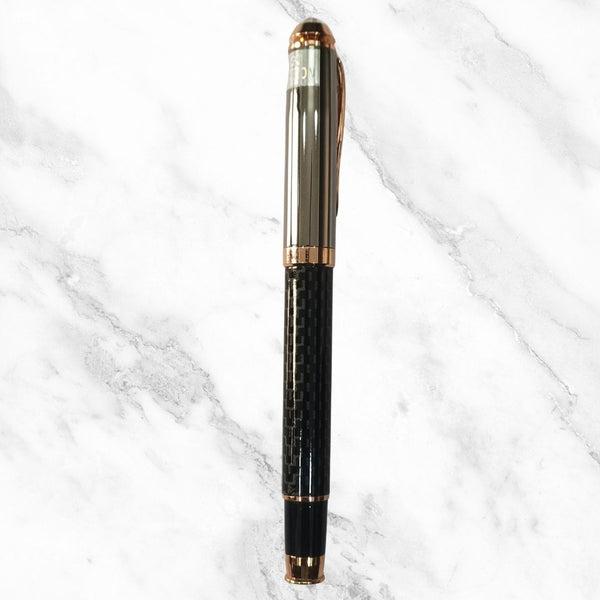 Metallic Black Designer Ball Pen with Silver Clip | Schmidt 888 Blue Ink Refill