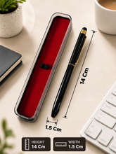 Fellowship 2-in-1 Glossy Black Ball Pen | Dual Ink (Blue & Red) | Gold Clip