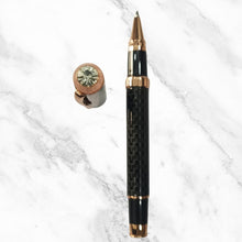 Metallic Black Designer Ball Pen with Silver Clip | Schmidt 888 Blue Ink Refill