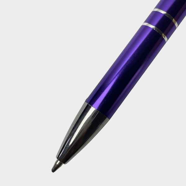 Ballpen Bazaar 2 Pcs Metallic Glossy Purple Ball Pen | Silver Clip | Smooth Click Mechanism | Blue Ink | Premium Metal Body for Office, Gifting & Daily Use