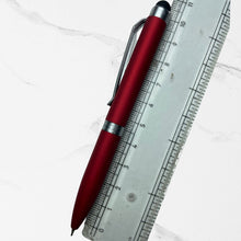 Stylus Matt Red Body Mini Ball Pen with Silver Clip | Premium Twist Mechanism | Smooth Blue Ink Writing Pen