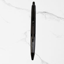 Metallic Glossy Black Ball Pen with Gray Design | Click Mechanism | Smooth Blue Ink | Premium Executive Writing Pen