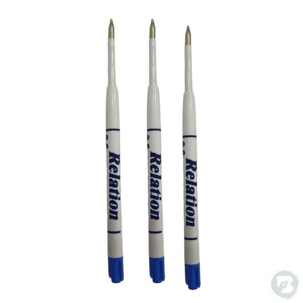 Plastic Jotter blue ink refills, set of 3 for smooth writing.