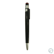 Reliable black plastic pen with silver clip and click action for dependable writing.