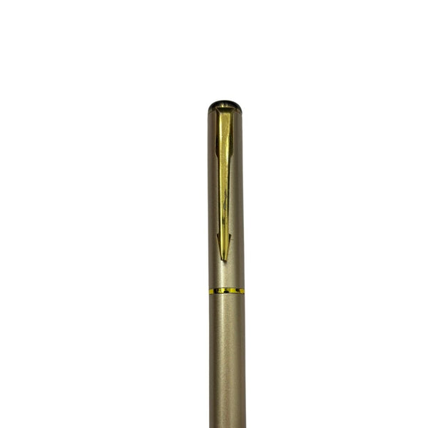 Metal Ball Pen: Silver Body with Gold Clip, Openable Mechanism Ballpen Bazaar